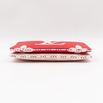 Double Zip Pochette Monogram Giant Red