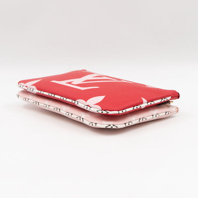 Double Zip Pochette Monogram Giant Red