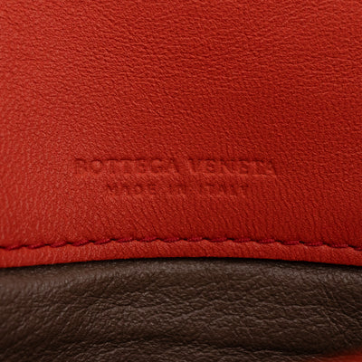 Continental Wallet Metal Edge Orange Intrecciato Leather