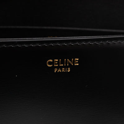 Claude Shoulder Bag Shiny Black Calfskin Leather
