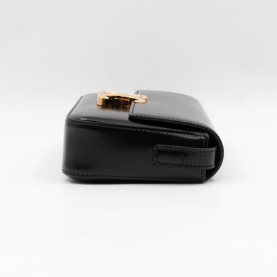 Claude Shoulder Bag Shiny Black Calfskin Leather