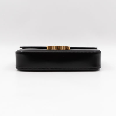 Claude Shoulder Bag Shiny Black Calfskin Leather