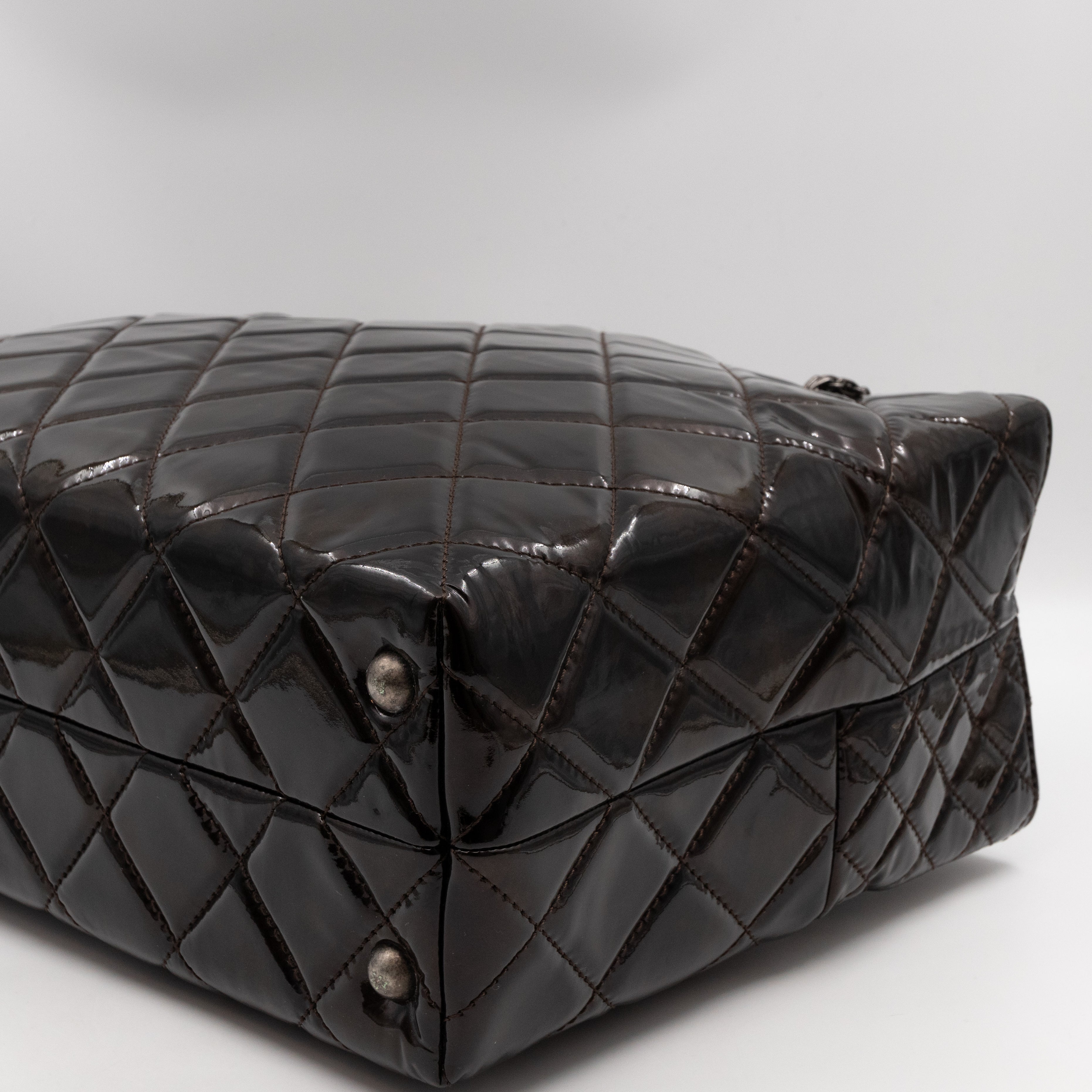 Reissue East West Tote Quilted Burgundy Patent Leather