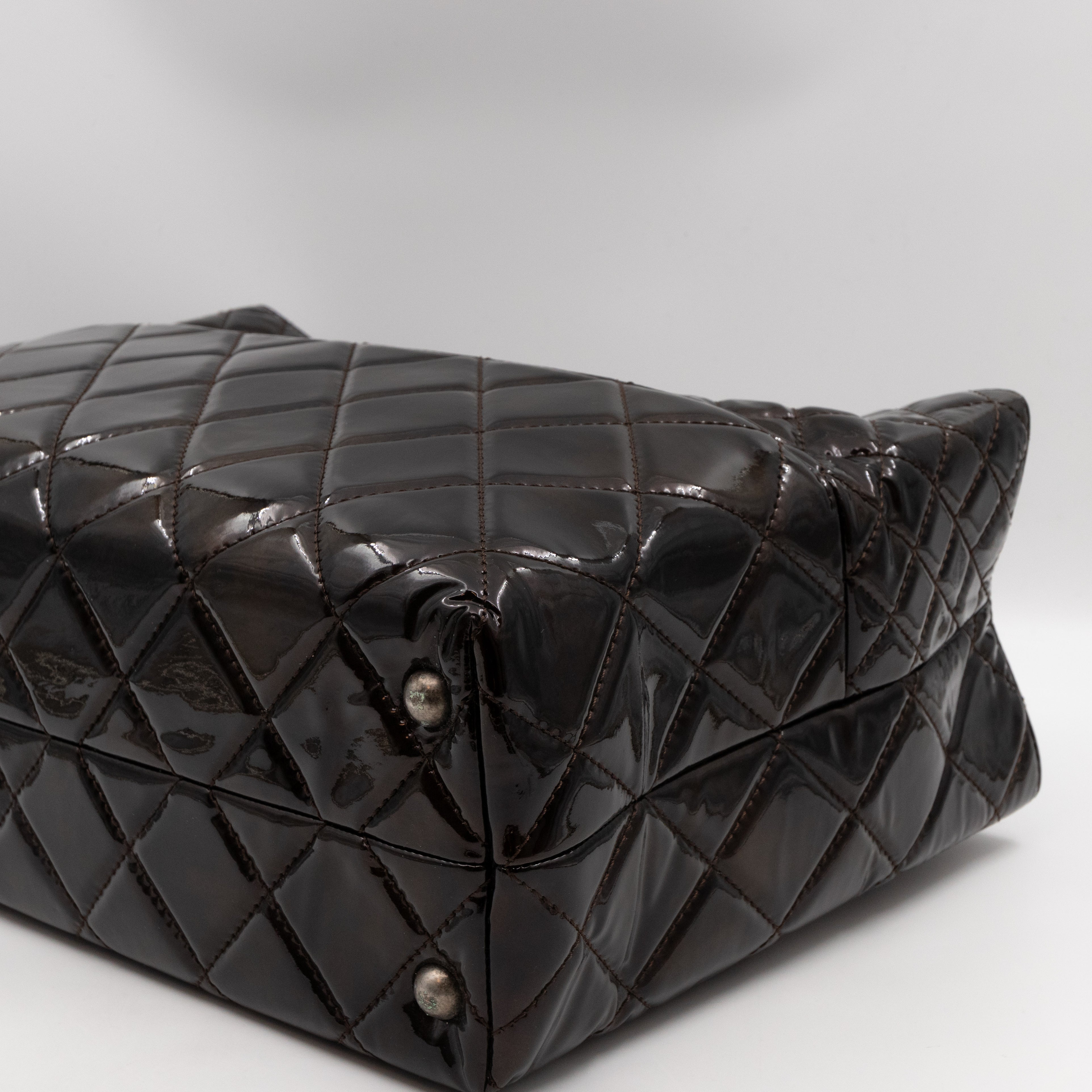 Reissue East West Tote Quilted Burgundy Patent Leather