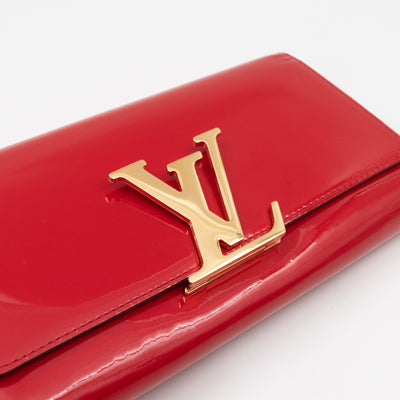 Louise Clutch Red Vernis Gold