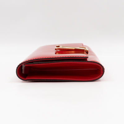 Louise Clutch Red Vernis Gold