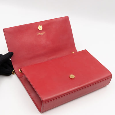 Kate Medium Tassel Red Leather
