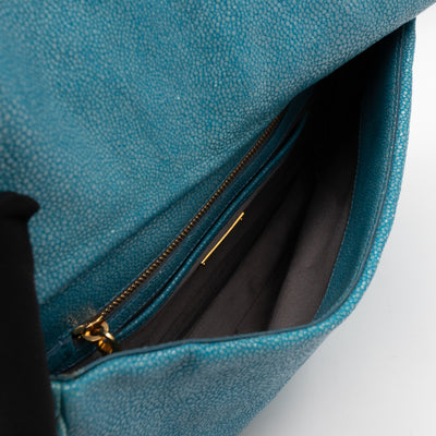 Flap Clutch Turquiose Pearl Caviar
