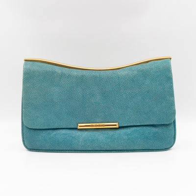Flap Clutch Turquiose Pearl Caviar