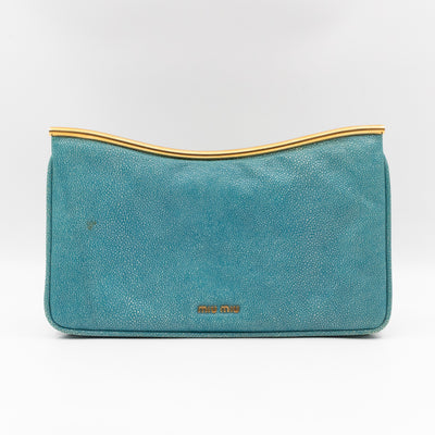 Flap Clutch Turquiose Pearl Caviar