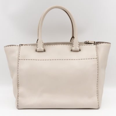 Galleria Hand Stitch Double Zip White Leather