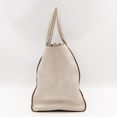 Galleria Hand Stitch Double Zip White Leather