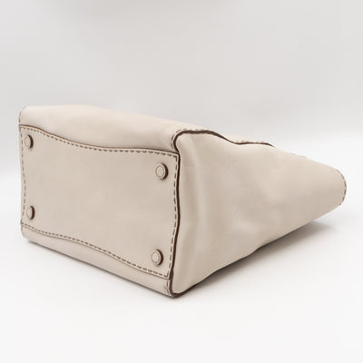 Galleria Hand Stitch Double Zip White Leather