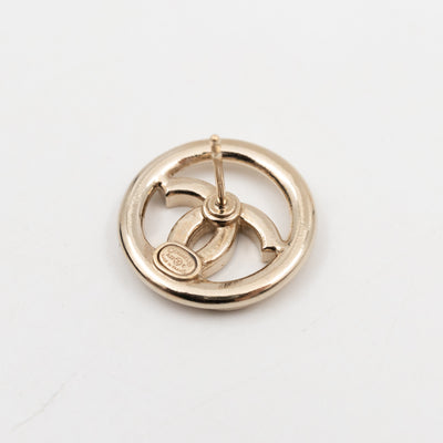 Light Gold Circle CC with Crystals Earrings