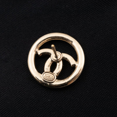 Light Gold Circle CC with Crystals Earrings