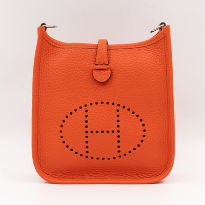 Evelyne 16 Mini Feu Orange Leather