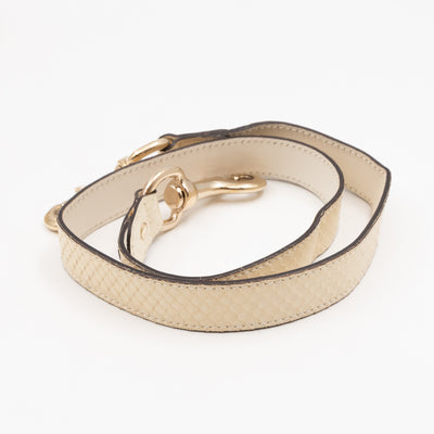 Indy Top Handle Bag Embroidered White Python Leather