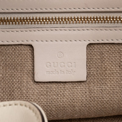 Indy Top Handle Bag Embroidered White Python Leather