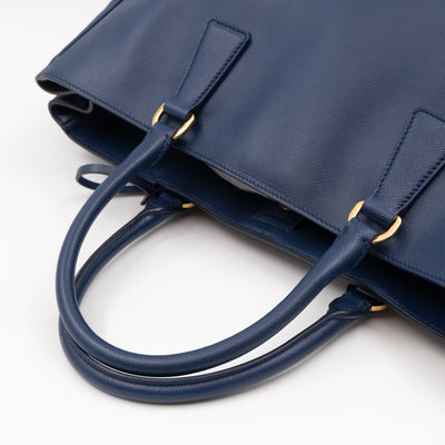 Galleria Tote Bag Blue Saffiano