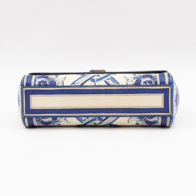 Miss Sicily Mini Blue Majolica Print Dauphine Leather