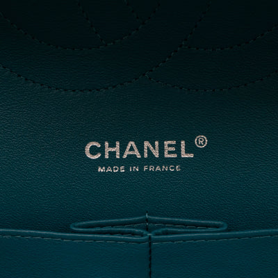 Classic Double Flap Jumbo Turquoise Lambskin Silver