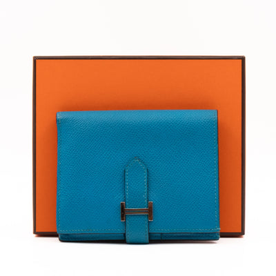Bearn Compact Wallet Blue Leather