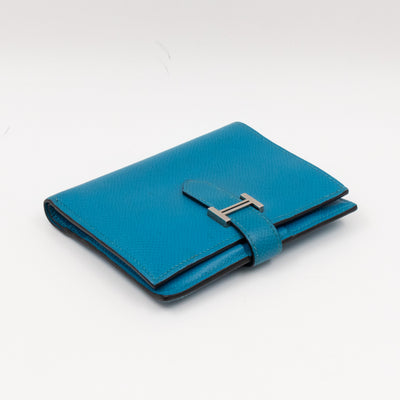 Bearn Compact Wallet Blue Leather