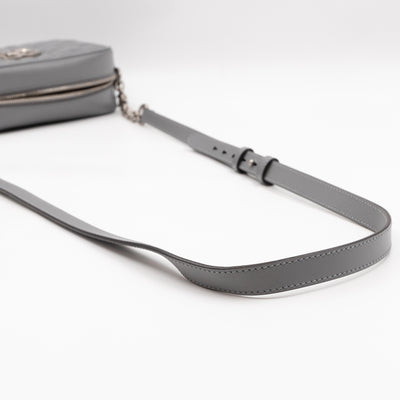 GG Marmont Small Deep Grey Matelasse Aria Leather