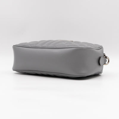 GG Marmont Small Deep Grey Matelasse Aria Leather