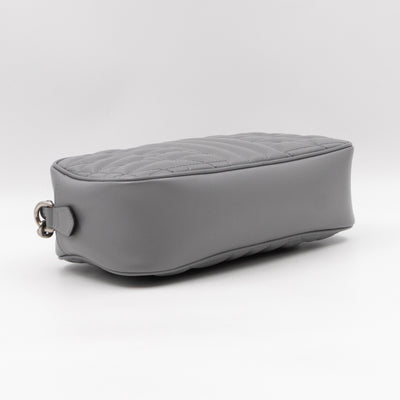 GG Marmont Small Deep Grey Matelasse Aria Leather