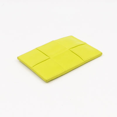 Cassette Credit Card Case Sherbet Intrecciato Leather