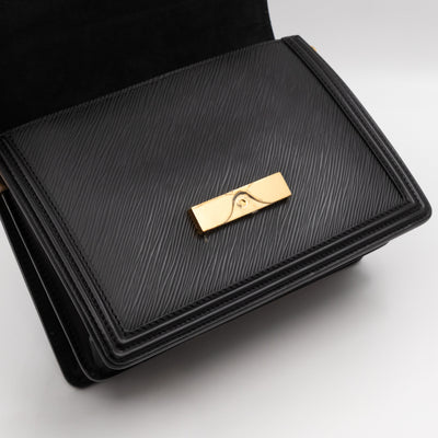Dauphine MM Black Epi Leather