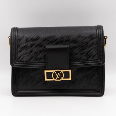Dauphine MM Black Epi Leather