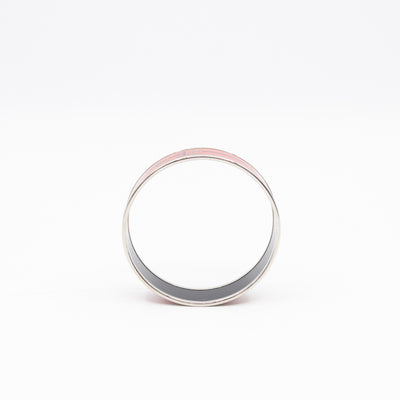Enamel Printed Wide Nouveau Rocabar Bangle Bracelet Red