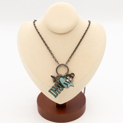 Porte-Bonheur Charm Pendant Blue Necklace