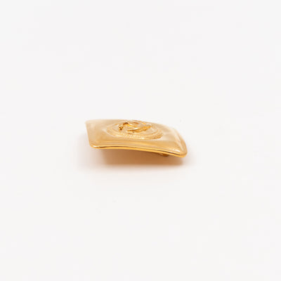 Vintage Diamond Shape Brooch Pin Gold