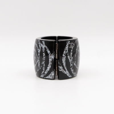 Glitter Camellia Resin Cuff