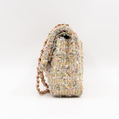 Gardens Charms 2.55 Reissue Flap Bag Multicolor Beige Tweed