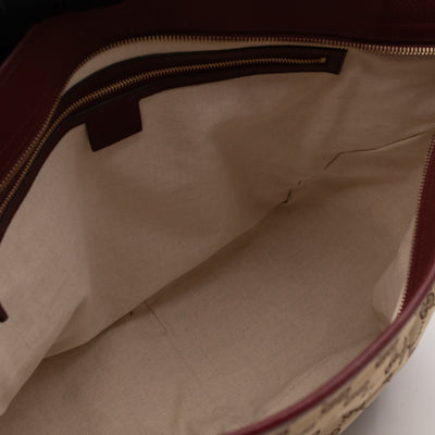 Bree Original Tote Medium GG Canvas Burgundy Leather