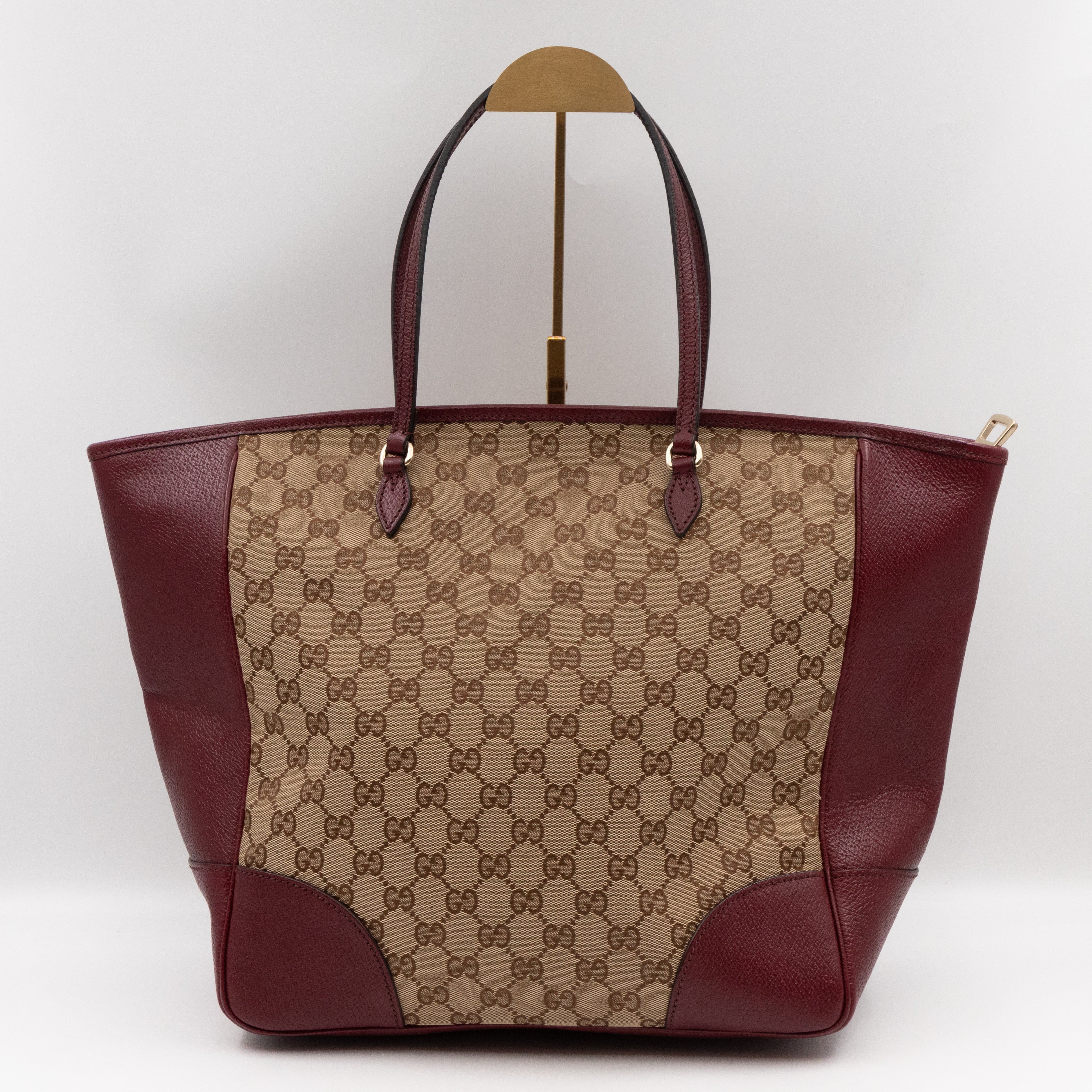 Bree Original Tote Medium GG Canvas Burgundy Leather
