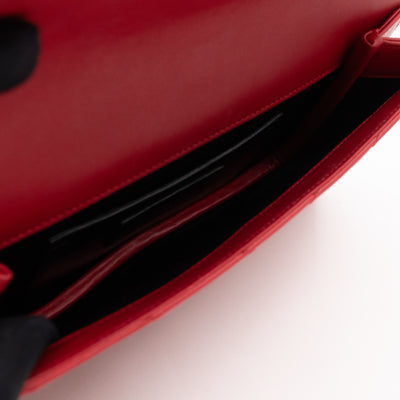 Envelope Clutch Red Smooth Leather