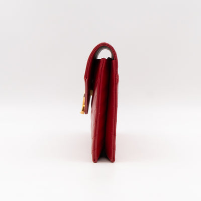 Envelope Clutch Red Smooth Leather