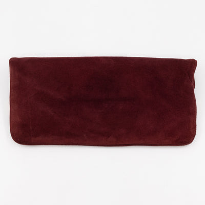Courtney Fold-Over Clutch Burgundy Suede