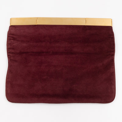 Courtney Fold-Over Clutch Burgundy Suede