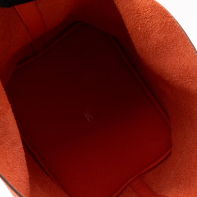Picotin Lock 26 GM Orange Feu Taurillon Clemence
