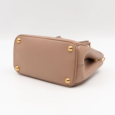 Galleria Micro Double Zip Nude Saffiano