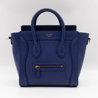 Nano Luggage Blue Drummed Leather