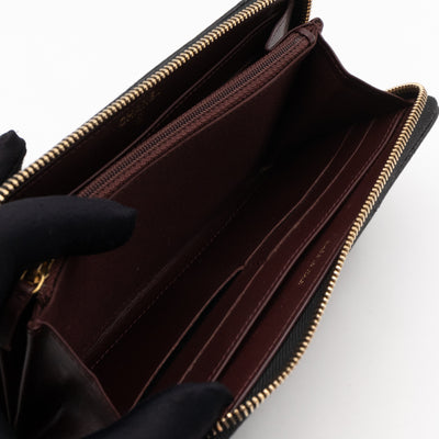 Zip Around Wallet Black Caviar Leather
