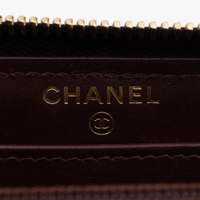 Zip Around Wallet Black Caviar Leather