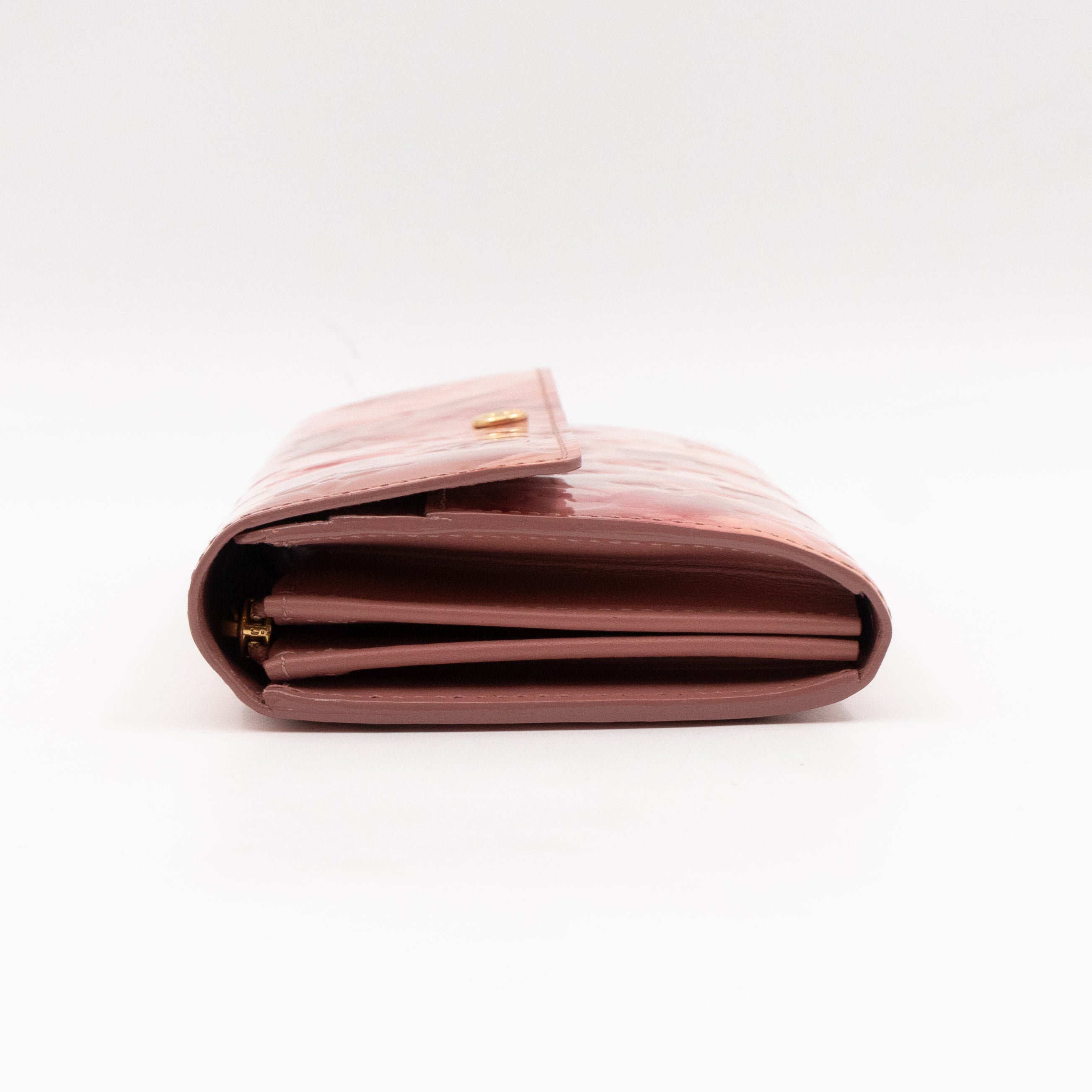 Sarah Wallet Monogram Rose Velours Vernis Ikat